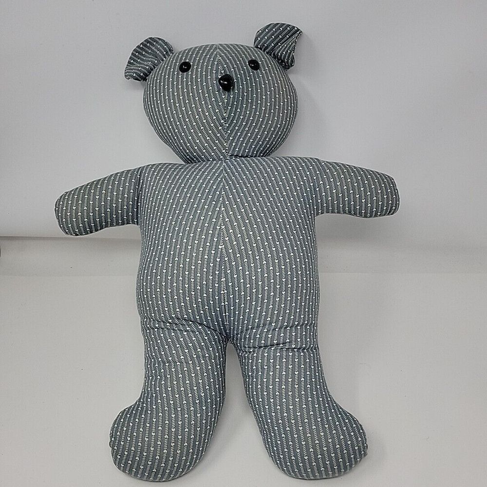 Large Vintage Heart Pattern Plush Teddy Bear Handmade 18" Tall